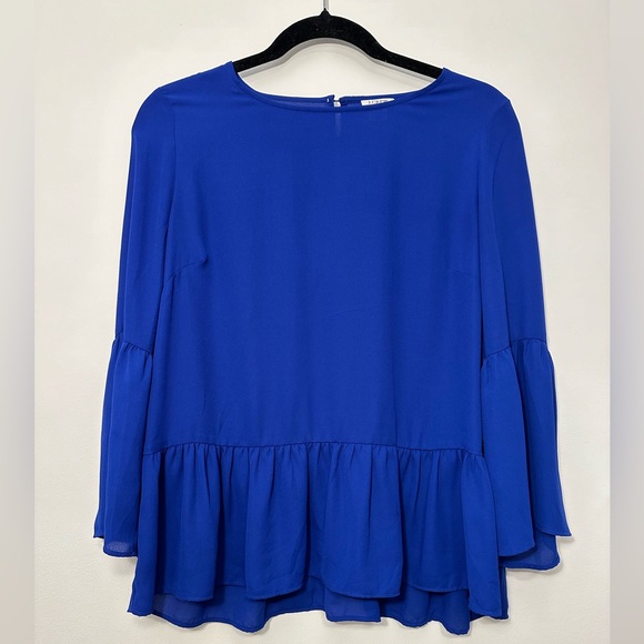 J. Crew Women’s Long Sleeve Blue Blouse with Bell Sleeves Size S - Picture 1 of 3